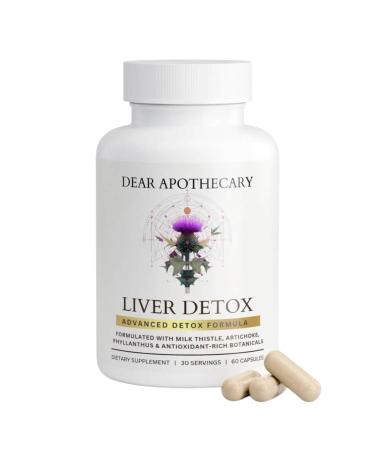 Liver Detox & Support Supplement with Milk Thistle 200mg Dandelion Root Artichoke - 22 Ingredient Liver Health Formula with Zinc Choline Turmeric Berberine - 60 Vegan Capsules