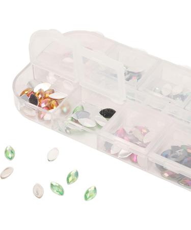 Nail Rhinestones 2 Boxes Widely Used Sparkling 12 Compartments Assorted Colors Nail Stones for Makeup - Buy Online on GoSupps.com