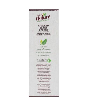 Back to Nature Non-GMO Whole Wheat Crackers - Cracked Black Pepper, 8.5 oz - Buy Online on GoSupps.com