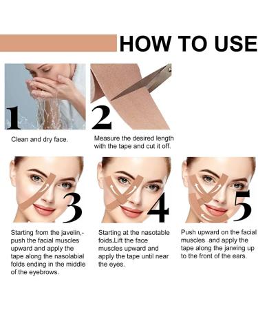  rongweiwang Face lifting tape tightening forehead neck face Anti-wrinkle remover belt non-slip trimmable home toning sticker - Buy Online on GoSupps.com