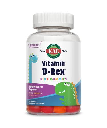 KAL Vitamin D-Rex Kids Gummies | Healthy Immune, Heart, Bone & Oral Support | Vegetarian, Gluten Free | 60 Ct - Buy Online on GoSupps.com