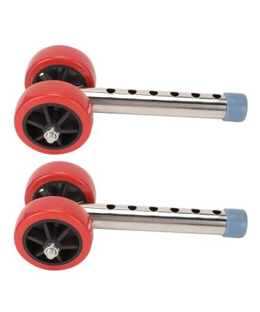 Walker Wheels ANGGREK 1 Pair Walker Wheels Replacement Kit Heavy Duty Universal Stainless Steel 6 Levels Height Adjustable Walker Wheels Accessories Covers for Seniors