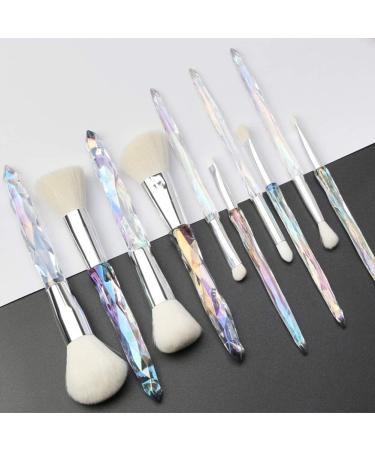 10-Piece Crystal Handle Makeup Brush Set | Premium Foundation Brushes for Flawless Application - International Shipping Available - Buy Online on GoSupps.com