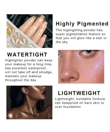 8 Color Diamond Shimmer Highlighter Makeup Palette - Glitter Highlight Highliterers for Face Cheek, Blush, Bronzer - D01 Palette (Pack of 1) - Buy Online on GoSupps.com