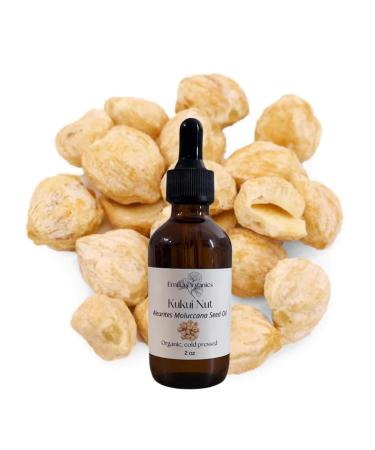 Emilia Organics Kukui Nut Oil Organic Cold Pressed Unrefined Natural 2 Fl Oz