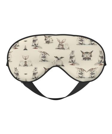 Rabbit Background Eye mask Soft Elastic and Adjustable Nighttime Comfort Sleeping mask Suitable for Both Men and Women