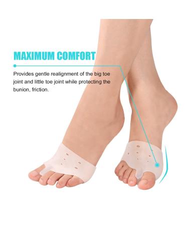 Haofy Toe Spreader Silicone Gel Separator Set | Hallux Valgus & Hammer Toe Correction for Men & Women | Includes 2 Pairs of Midfoot Pads & Toe Separator Kit - Buy Online on GoSupps.com