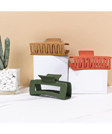 6 Pack Big Claw Hair Clips for Women - 4.1 Inch Non-slip Rectangle Jaw Clips - Stylish Matte Hair Accessories for Thick Hair - Buy Online on GoSupps.com