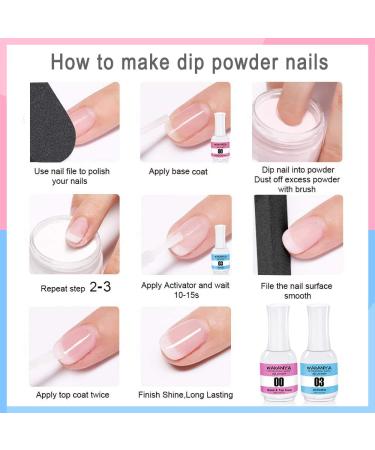 Dipping Powder 2 in 1 Essentials Kit | Base & Top Coat + Activator | 2x15ml Liquid Set for Nail Art | Professional Dip Manicure System - International Shipping Available - Buy Online on GoSupps.com