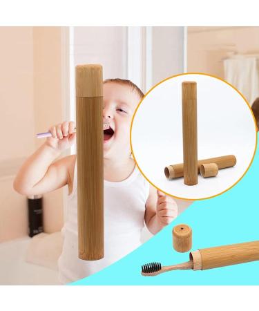 Lezed Bamboo Toothbrush Case - Eco-Friendly Travel Toothbrush Holder Set of 2 | Sustainable Toothbrush Storage Box - Buy Online on GoSupps.com