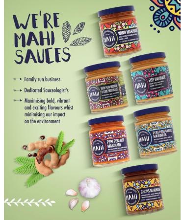 MAHI BBQ Marinade Variety 6 Pack - Peri Peri Hot 200g Peri Peri Garlic 200g Peri Peri Mango & Lime 200g Chops Marinade 200g Wing Marinade 200g & Fish Marinade 200g - Buy Online on GoSupps.com