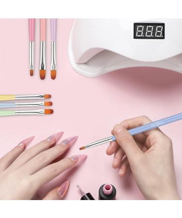 TEOYALL 7 PCS Gel Nail Brushes Set - Oval Flat & Builder Tips for Poly Gel Extension - Multicolor Nail Art Brushes - Buy Online on GoSupps.com