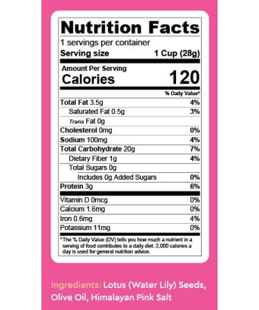 Popped Lotus Seed Snacks - Low Calorie, Gluten Free, Vegan, Paleo, Non GMO Certified | Plant Protein | Roasted Not-Fried | Himalayan Pink Salt | 4 Pack - Buy Online on GoSupps.com