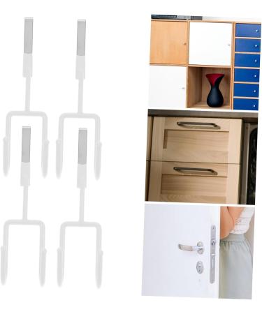 BUGUUYO 4pcs Storage Hooks Closet Hooks for Wall Kitchen Cabinet Coat Hook Door Hook No Punching 19X9X5CM White - Buy Online on GoSupps.com