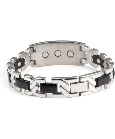 Magcopper 10-Piece Stainless Steel Magnetic Emergency Bracelet | Personalized Medical ID Bracelet 21.5cm/13mm - StB-4706AsBM12 - Buy Online on GoSupps.com