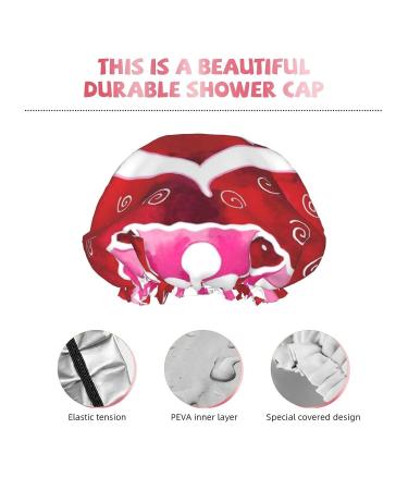 Heart & Flowers Printed Waterproof Shower Cap | Fits All Head Sizes & Hair Textures - Women's Bath Cap - Buy Online on GoSupps.com