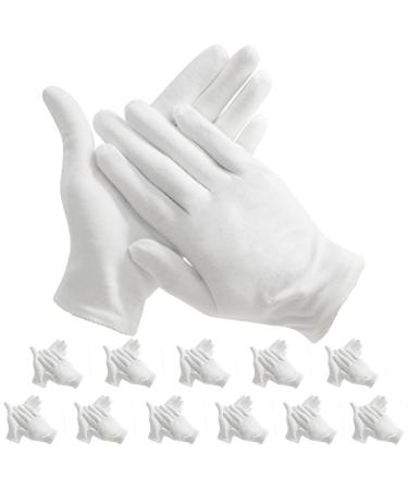 Maydahui 12 Pair White Cotton Gloves 9 inch Extra Large Size for Cosmetic Moisturizing Coin Jewelry Inspection Performance Driving Watch Repair Work Lining