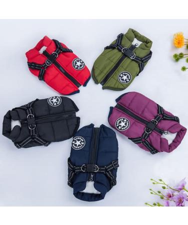 2-in-1 Large Dog Jacket & Harness - Outdoor Sport Vest for Big Dogs - Warm Winter Coat - 5XL Purple - Buy Online on GoSupps.com