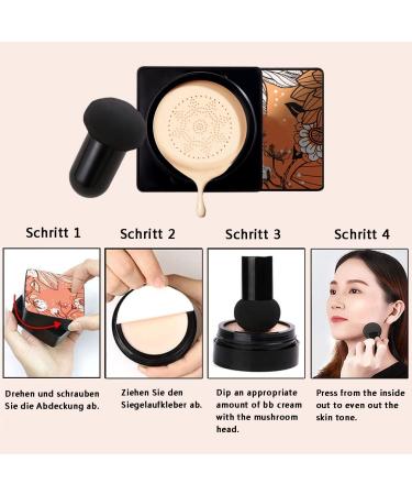 Mushroom Head Air Pillow BB Cream | CC Cream Foundation | Even Skin Tone Moisturizing & Brightening Base | Natural Color Makeup - Buy Online on GoSupps.com