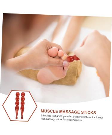 Buy Plafope Wooden Massage Scooter Tools - 2-Piece Hand & Foot Roller Set | Effective Wood Massage Hammer | 13x2.5cm | International Shipping - Buy Online on GoSupps.com