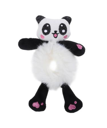 minkissy Giant Panda Head Rope Cute Animal Scrunchies Faux Fur Hair Scrunchies Women Hair Accessories Cute Panda Hair Tie Elastic Hair Ties Black Scrunchies Fabric Elasticity Miss Headgear