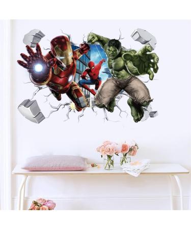 Hulk 3D Wall Stickers - Avengers Robot Breaking Wall Decals for Bedrooms - Wall Art Decor - Buy Online on GoSupps.com