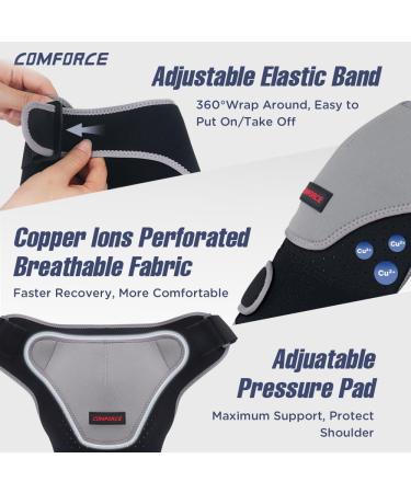 Adjustable Shoulder Brace with Pressure Pad - Neoprene Compression Sleeve for Rotator Cuff & AC Joint Pain Relief - Universal Fit for Men & Women - Buy Online on GoSupps.com