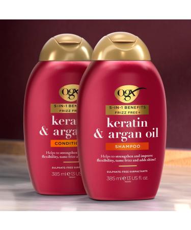 OGX 5-in-1 Keratin Anti-Frizz Conditioner Sulfate Free 385ml - Buy Online on GoSupps.com