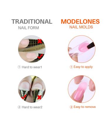 Modelones Poly Extension Gel Dual Nail Forms - 120pcs Clear Nail Extension Tips Set for Thickening Acrylic False Nails - 12 Sizes Trendy Nail Art Design for Salon and DIY Manicure - Buy Online on GoSupps.com