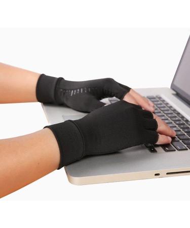 Compression Gloves Pain Relief Arthritis Gloves Fingerless Copper Arthritis Compression Gloves for Carpal Tunnel Aches Rheumatoid Pains Joint Swell - Buy Online on GoSupps.com