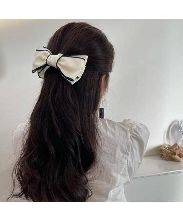 2 Pack Elegant Bow Hair Clips - Black and White Hair Barrettes for Women and Girls - Buy Online on GoSupps.com