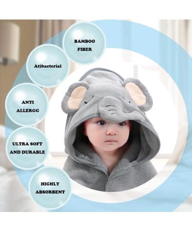 YECELINST 2 Pack Bamboo Hooded Baby Towel - Premium Soft Bath Towel for Newborns - Ultra Absorbent Natural Towel for Boys and Girls (Elephant Bird) - Buy Online on GoSupps.com