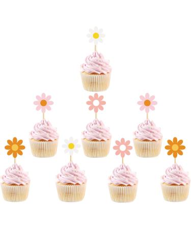 E-ASUM 24Pcs Daisy Cupcake Toppers Flower Cupcake Toppers Daisy Cake Decorations for Daisy Spring Baby Shower Daisy Birthday Party Decorations (Mixed) - Buy Online on GoSupps.com