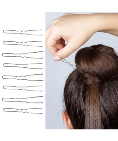 Invisible Wave Hairgrip U Shaped Hair Pins Kit - 100 PCS Large Heavy Duty Crinkled Hair Pins for Women - Perfect for Ballet Bun - Silver - Buy Online on GoSupps.com