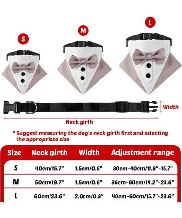 Mioyoow Adjustable Formal Dog Bandana Collar | Tuxedo Wedding Bib for Small & Medium Dogs - Stylish Pink Scarf with D-Ring - Buy Online on GoSupps.com