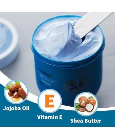 LOVERY Blueberry Milk Whipped Body Butter 2-Pack | Ultra-Hydrating Shea Butter Cream with Jojoba Oil & Vitamin E | Natural Moisturizer for All Skin Types | 12 Ounces - Buy Online on GoSupps.com