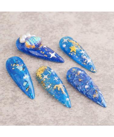In Wheel Jewelry DIY Decoation Rivet Hollow Seaside Shell Nails Art Studs Gold Silver 3D Metal Decor(YS02) - Buy Online on GoSupps.com