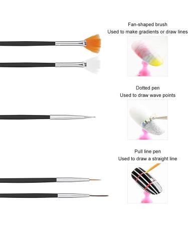 Shop 15 Pcs Black Nail Art Brush Set - UV Gel Nail Design Brushes for Salon & DIY Creations - Buy Online on GoSupps.com