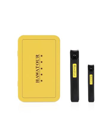 HAWATOUR Nail Clippers Set with Ultra Sharp Fingernail and Toenail Cutters in Black Tin Case - Buy Online on GoSupps.com