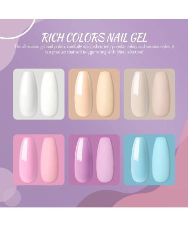PEACECOLOR Gel Nail Polish Starter Kit - 6 Colors with Portable U V/LED Nail Lamp | Gloss/Matte Top Coat, Manicure Tools | Perfect Gift for Women - Buy Online on GoSupps.com