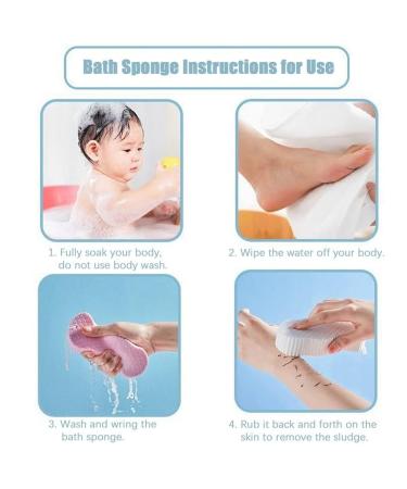 Fitmedify Skin Sponge 2023 - Double Sided Exfoliating Bath Sponge Set (4pcs) - Buy Online on GoSupps.com
