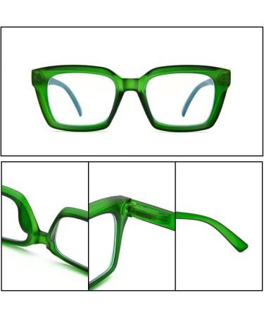 Amorays Oversize Square Frame Reading Glasses - Vintage Anti-Blue Light +1.50 Presbyopia Readers for Men & Women - Buy Online on GoSupps.com