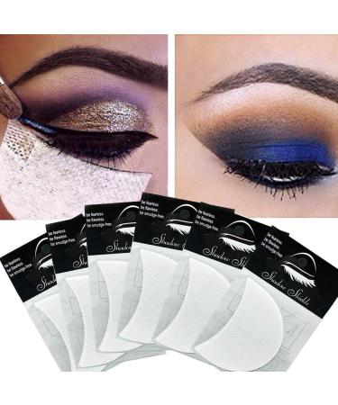 100 Pcs Eyeshadow Shields  Disposable Adhesive Eyeliner Stencil Stickers For False Eyelash Extensions/Perming/Tinting/Lip Makeup - Lint Free Eye Gel Pad Face Tape