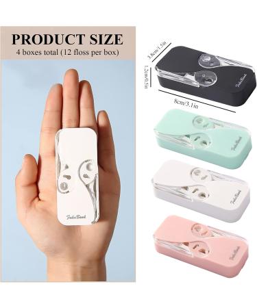 4 Portable Travel Tooth-Floss Dispensers with 48 Dental Picks | Reusable Organizer & Storage Box for Trips - 4 Colors - Buy Online on GoSupps.com