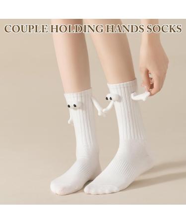 Likmind Funny Magnetic Suction 3D Doll Couple Socks - 2023 New | 4 Pairs Funny Magnetic Socks for Couples | Women Men One Size White - Buy Online on GoSupps.com