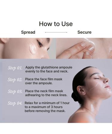 House of B Glow Glutathione 2-Step Face & Neck All-in-One Film, Dual-Care Set for Wrinkle Reduction & Skin Tone Enhancement, Shine Your Light with 3 Counts Korean Mask - Buy Online on GoSupps.com