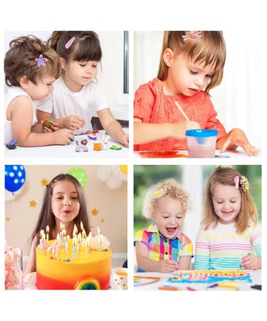 28 Colorful Sweet Hair Clips for Girls | Fashionable Floral & Fruit Hair Accessories | Cute Animal & Dessert Styles | Non-Slip Metal Buttons - Buy Online on GoSupps.com