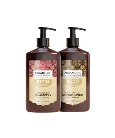 Duo ARGANICARE(Shampooing acc l rateur de croissance + Apr s shampooing Reconstructeur) l huile de ricin Bio 400ml (Set de 2 Produits) Duo Ricin Croissance