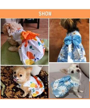 X-Small Princess Flowers Tutu Dog Dress for Small Dogs - Blue+Yellow - Buy Online on GoSupps.com
