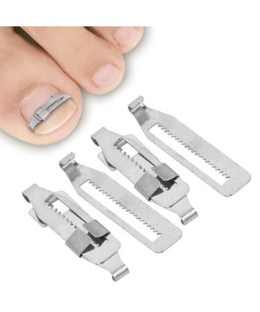 2PCS Ingrown Toenail Corrector Stainless Steel Paronychia Correction Tool with 2 Replacement Corrector for Effective Pain Relief for Toenail Correction